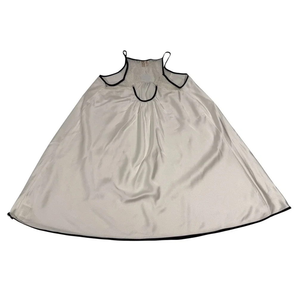 Kate Spade Dream a Little Dream White Satin Lace Racerback Chemise Size 1 ECU